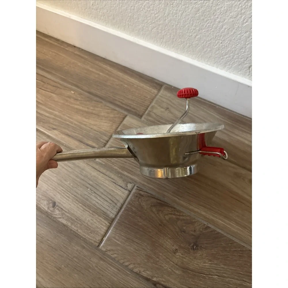 Vintage Guillouard A Nantes Food Mill Sieve Mouli Brevete SGDG France Red Handle